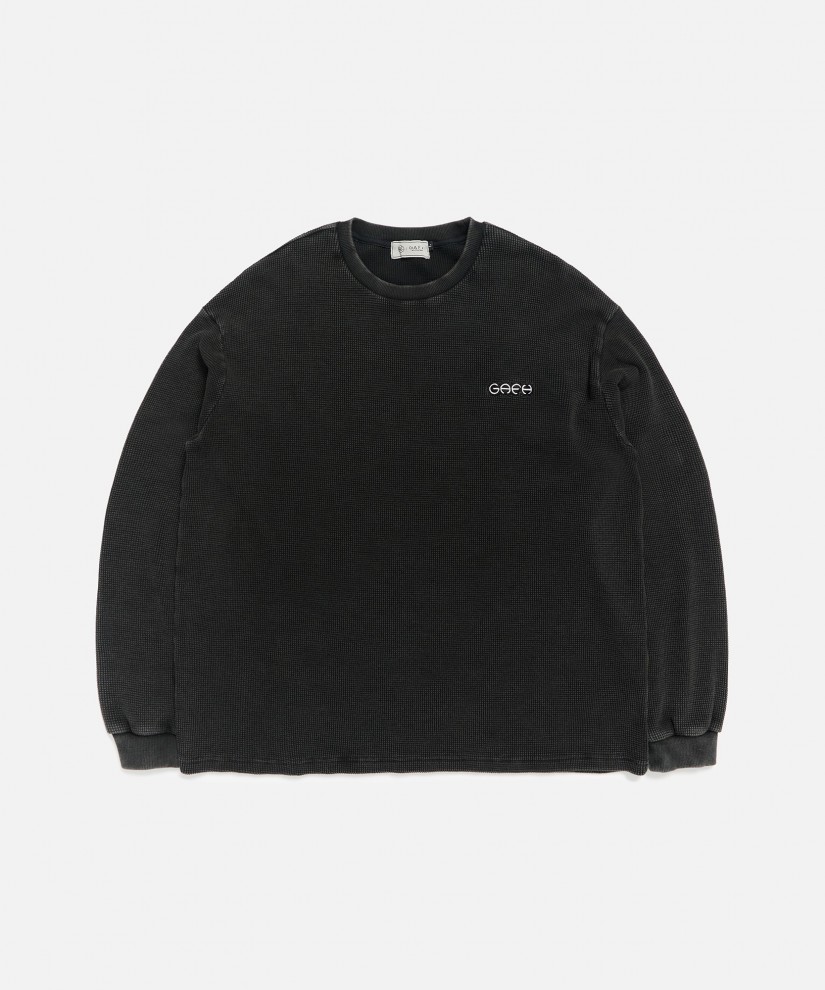 Vintage Washed Waffle L/S (Black)