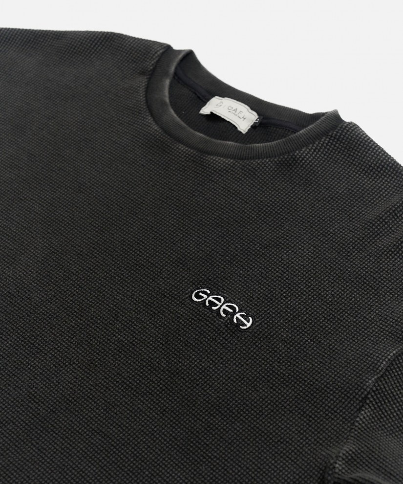 Vintage Washed Waffle L/S (Black)