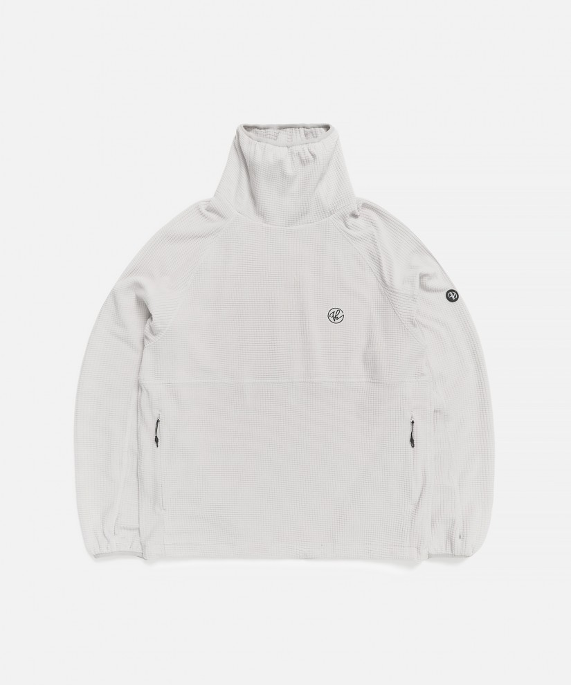 Neck-Warmer Pullover (White Grey)