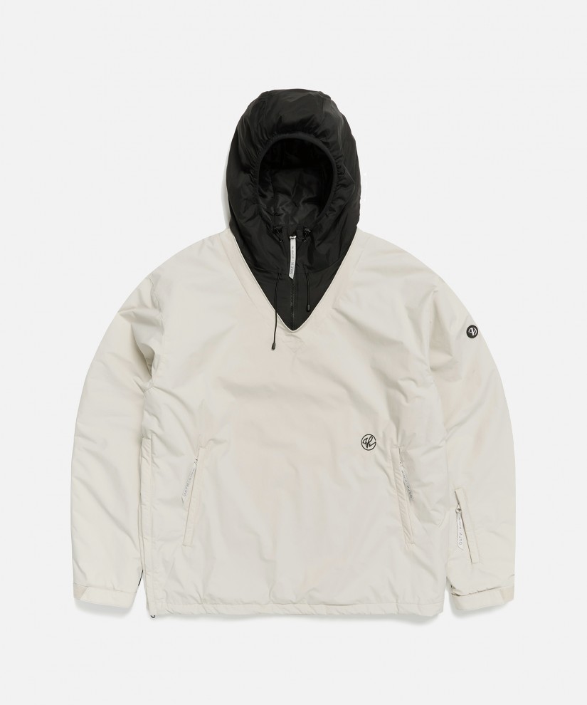 Layered Hood Pullover (White Grey)