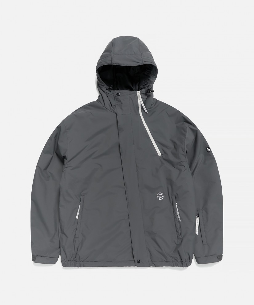 Off-Center Placket Jacket (Steel Grey)