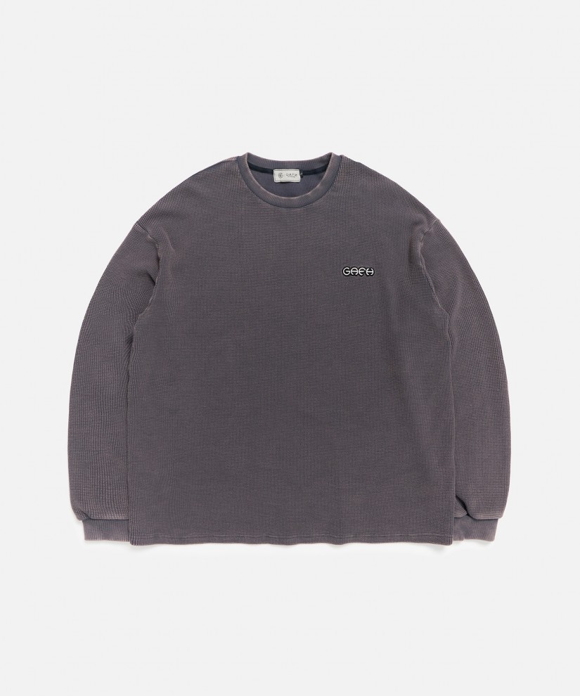 Vintage Washed Waffle L/S (Purple Grey)