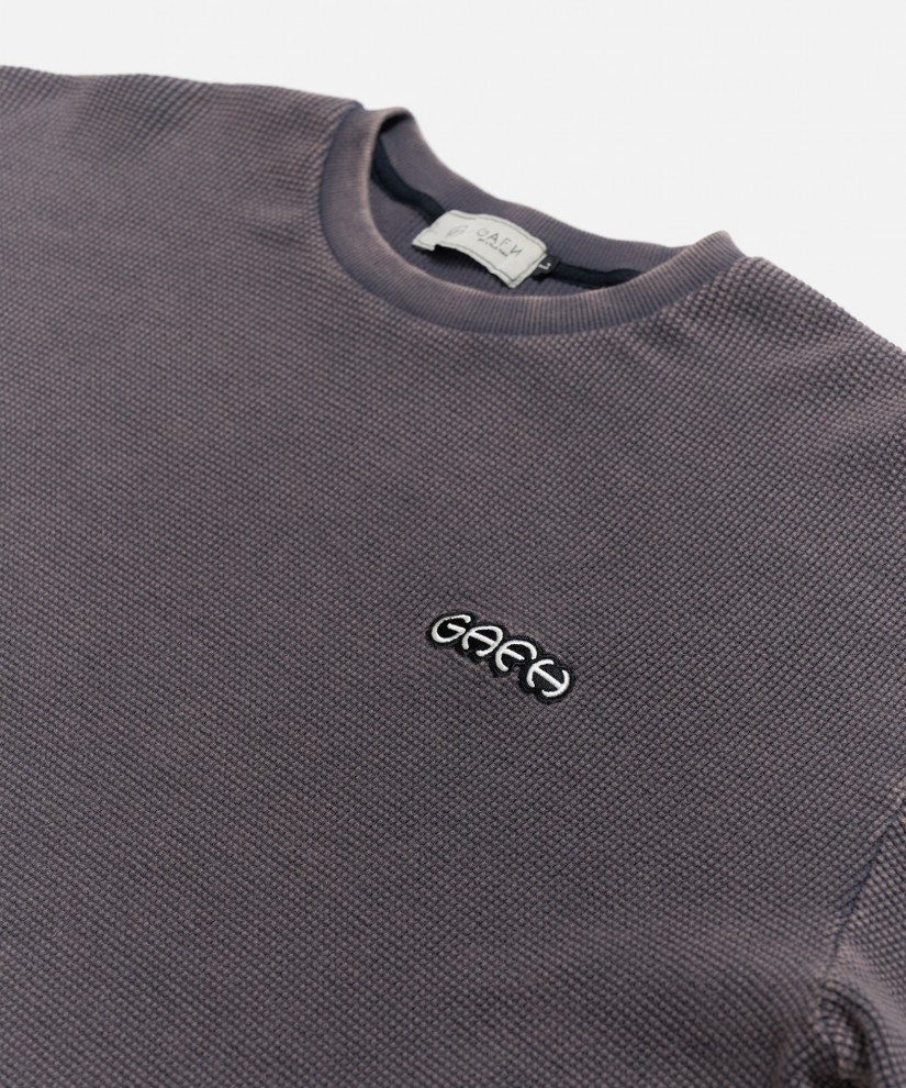 Vintage Washed Waffle L/S (Purple Grey)
