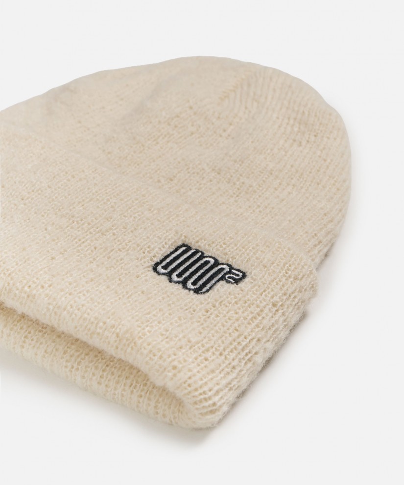Hairy Alpaca-Blend Beanie (Beige)