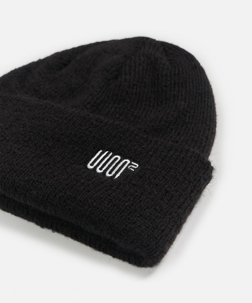 Hairy Alpaca-Blend Beanie (Black)