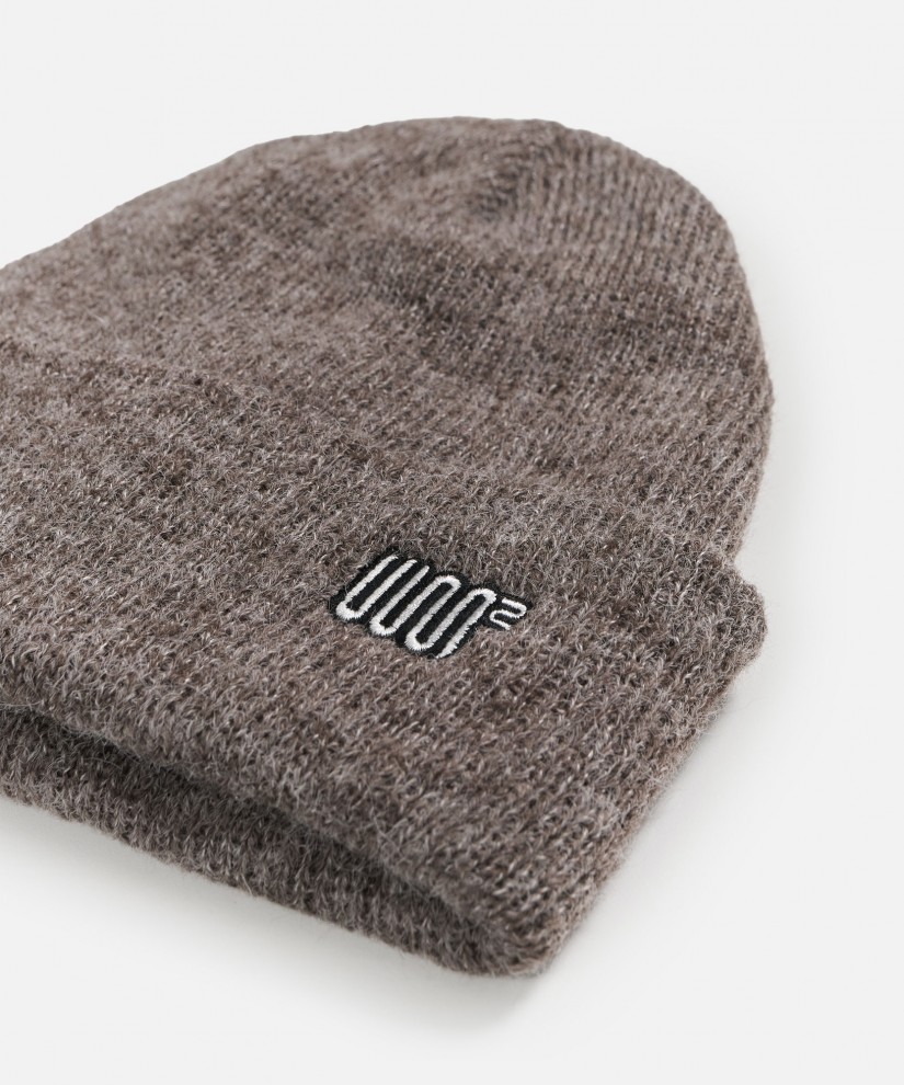 Hairy Alpaca-Blend Beanie (Brown)