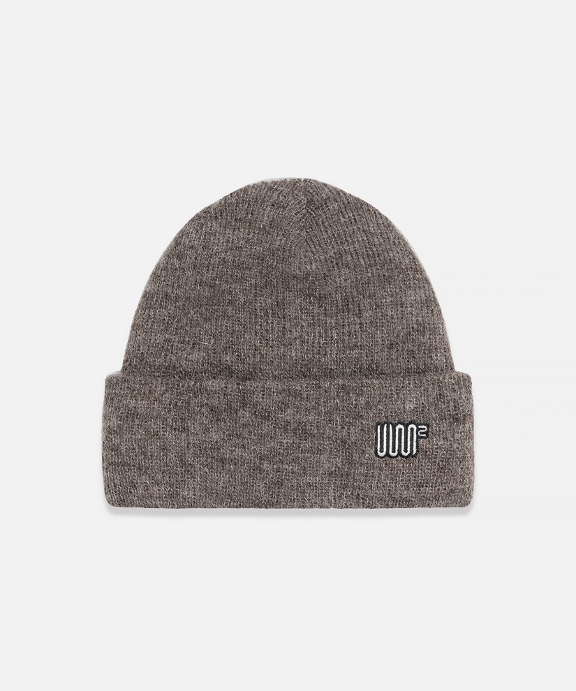 Hairy Alpaca-Blend Beanie (Brown)