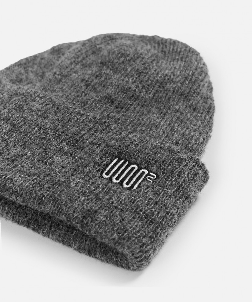 Hairy Alpaca-Blend Beanie (Charcoal)