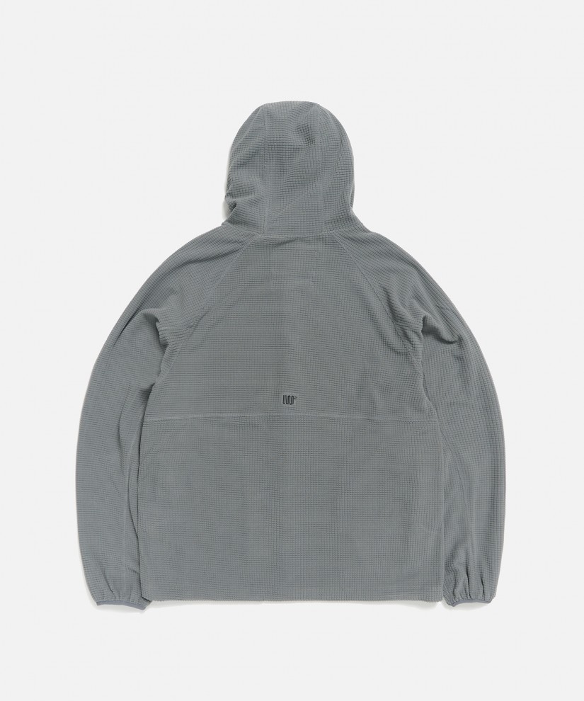 Grid Fleece Full-Zip Hoodie (Deep Grey)